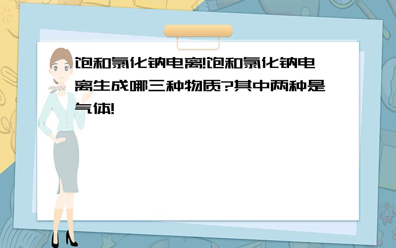 饱和氯化钠电离!饱和氯化钠电离生成哪三种物质?其中两种是气体!