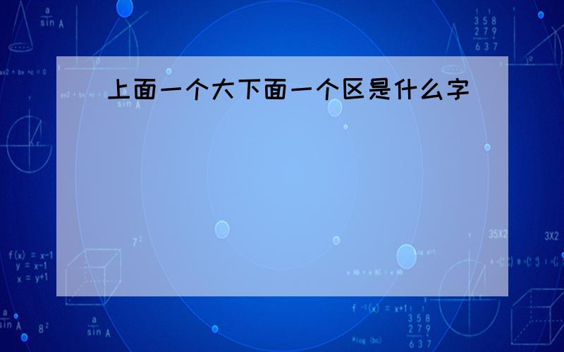 上面一个大下面一个区是什么字