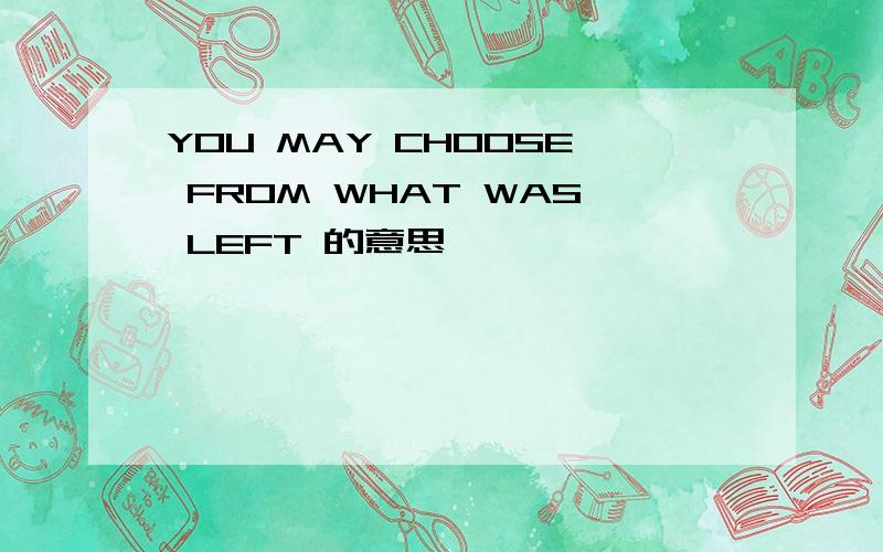 YOU MAY CHOOSE FROM WHAT WAS LEFT 的意思