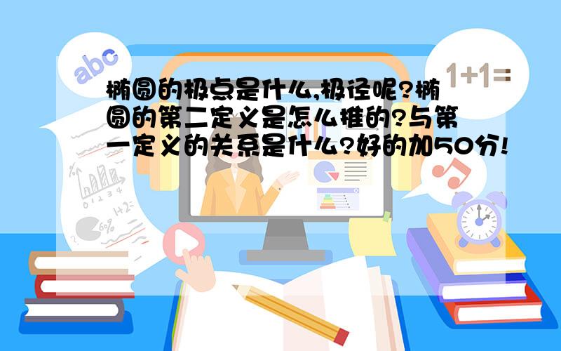 椭圆的极点是什么,极径呢?椭圆的第二定义是怎么推的?与第一定义的关系是什么?好的加50分!