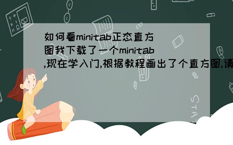 如何看minitab正态直方图我下载了一个minitab,现在学入门,根据教程画出了个直方图,请问怎样分析这个直方图,根据什么标准?还有正态分布怎么看