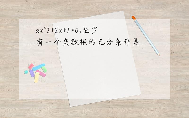 ax^2+2x+1=0,至少有一个负数根的充分条件是