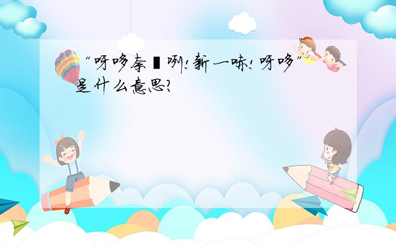 “呀哆奈嗒咧!新一哧!呀哆”是什么意思?