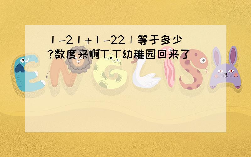 丨-2丨+丨-22丨等于多少?数度来啊T.T幼稚园回来了