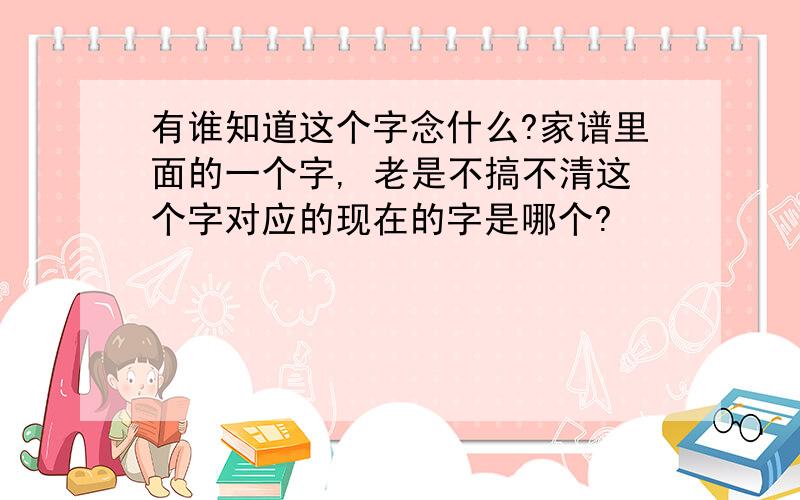 有谁知道这个字念什么?家谱里面的一个字, 老是不搞不清这个字对应的现在的字是哪个?