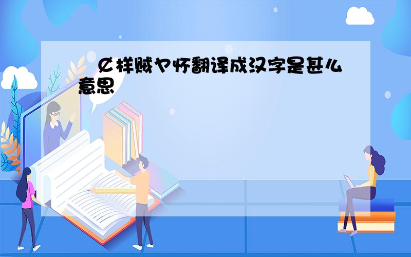 尐￠样贼ヤ怀翻译成汉字是甚么意思