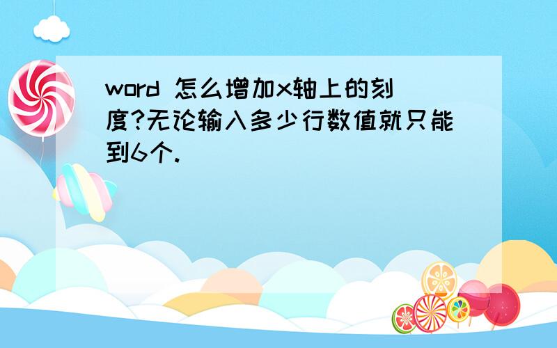 word 怎么增加x轴上的刻度?无论输入多少行数值就只能到6个.