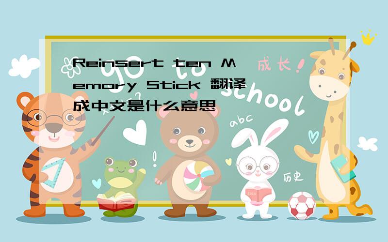 Reinsert ten Memory Stick 翻译成中文是什么意思