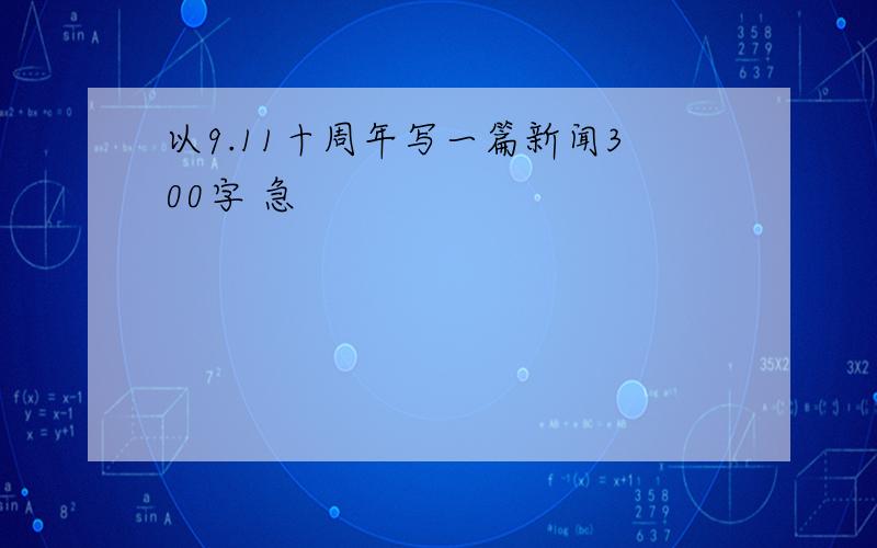 以9.11十周年写一篇新闻300字 急