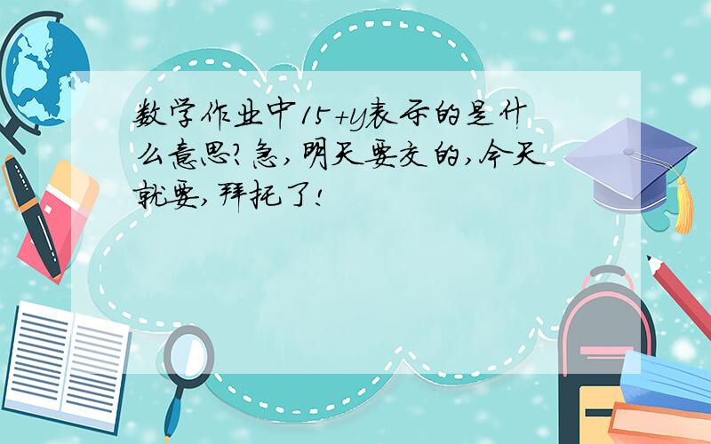 数学作业中15+y表示的是什么意思?急,明天要交的,今天就要,拜托了!