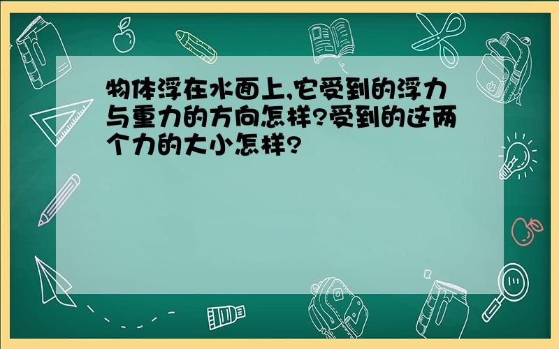 物体浮在水面上,它受到的浮力与重力的方向怎样?受到的这两个力的大小怎样?