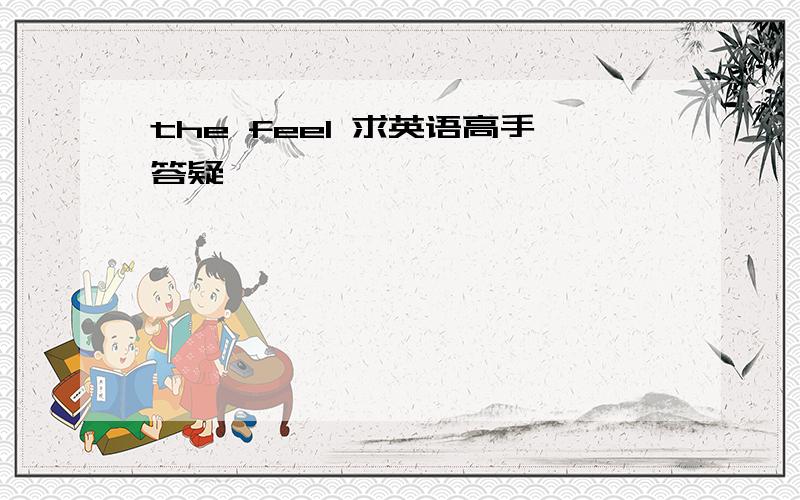 the feel 求英语高手答疑