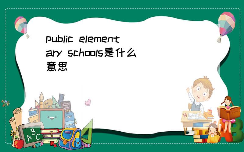 public elementary schools是什么意思