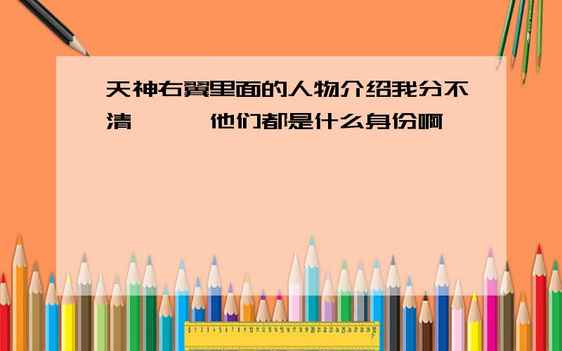 天神右翼里面的人物介绍我分不清、、、他们都是什么身份啊、、