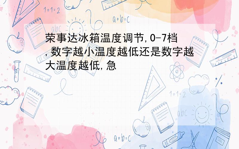 荣事达冰箱温度调节,0-7档,数字越小温度越低还是数字越大温度越低,急