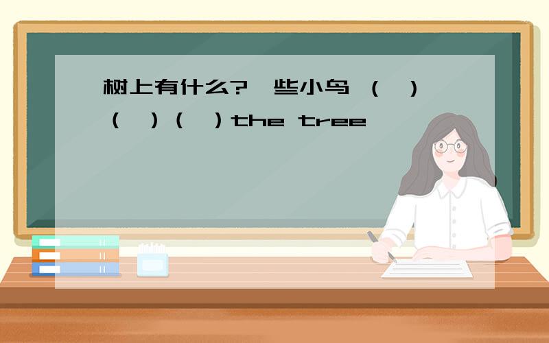 树上有什么?一些小鸟 （ ）（ ）（ ）the tree