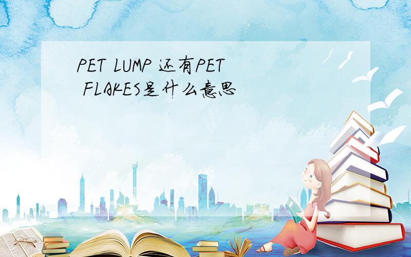 PET LUMP 还有PET FLAKES是什么意思