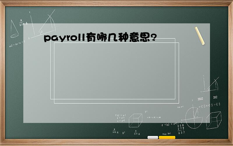 payroll有哪几种意思?