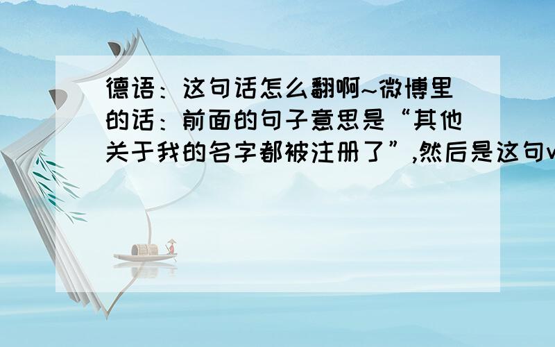 德语：这句话怎么翻啊~微博里的话：前面的句子意思是“其他关于我的名字都被注册了”,然后是这句weis nicht kenn mich ja nich so aus ..