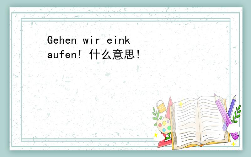 Gehen wir einkaufen! 什么意思!