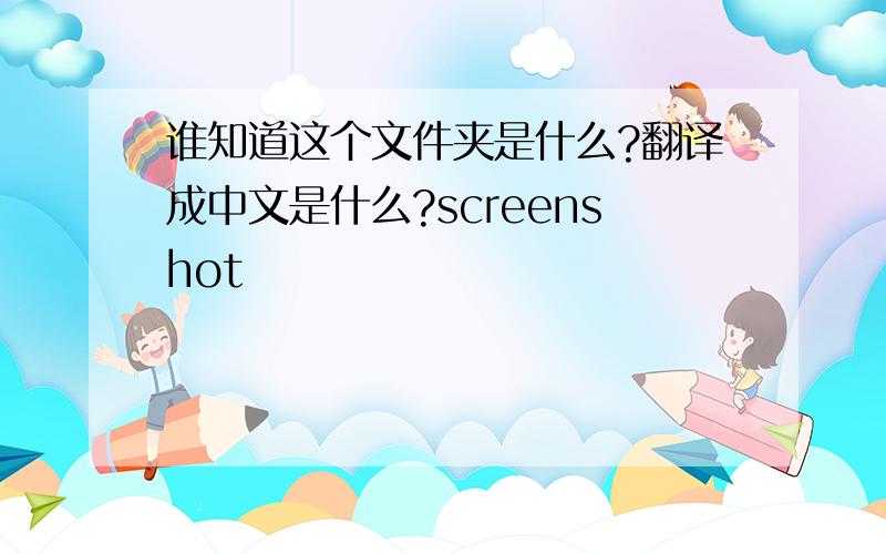 谁知道这个文件夹是什么?翻译成中文是什么?screenshot