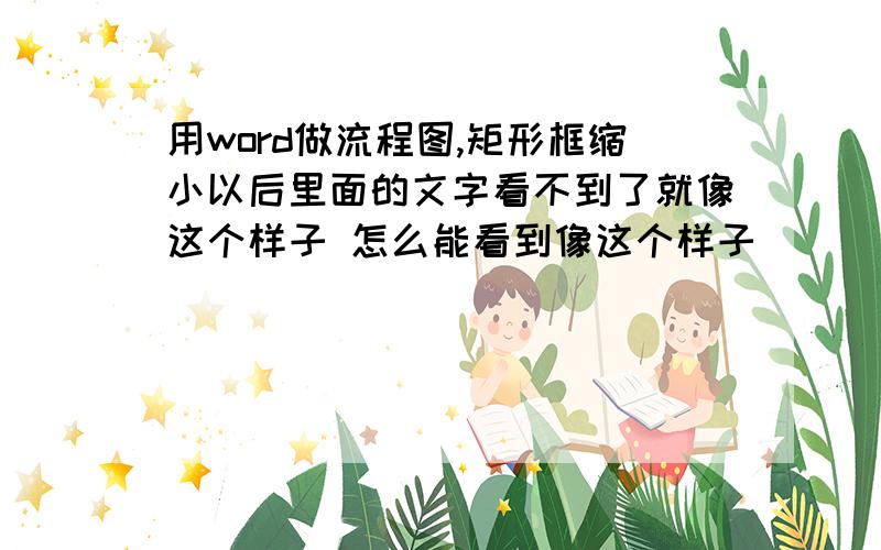 用word做流程图,矩形框缩小以后里面的文字看不到了就像这个样子 怎么能看到像这个样子