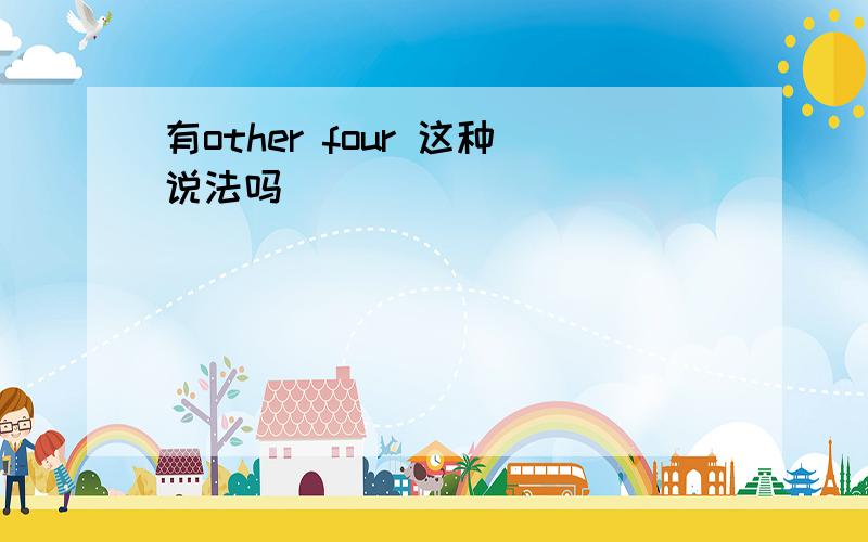 有other four 这种说法吗