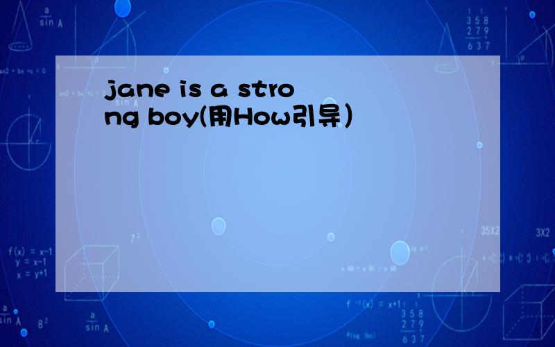 jane is a strong boy(用How引导）