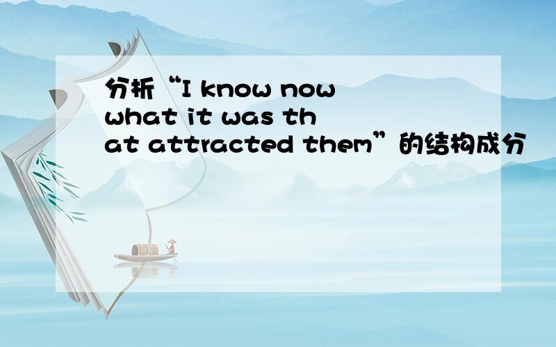 分析“I know now what it was that attracted them”的结构成分