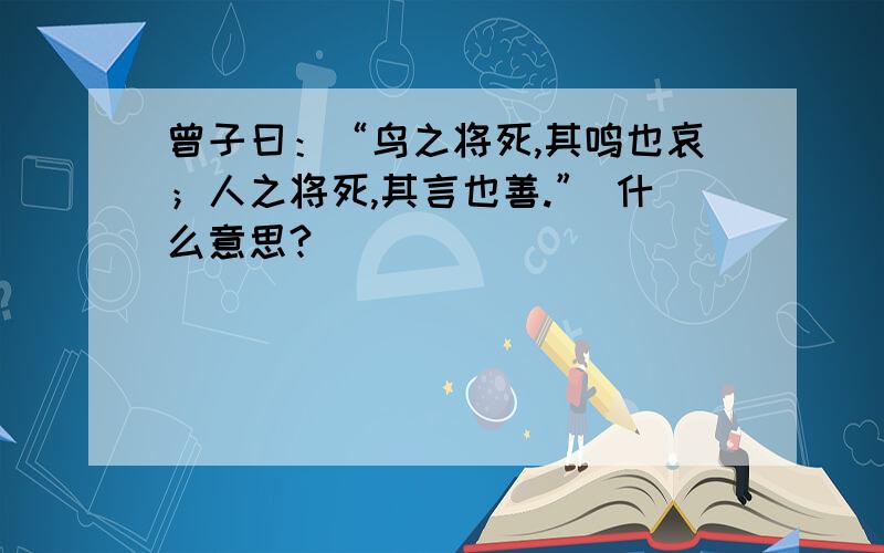 曾子曰：“鸟之将死,其鸣也哀；人之将死,其言也善.” 什么意思?