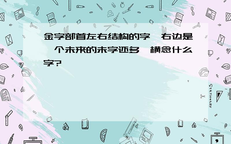 金字部首左右结构的字,右边是一个未来的未字还多一横念什么字?