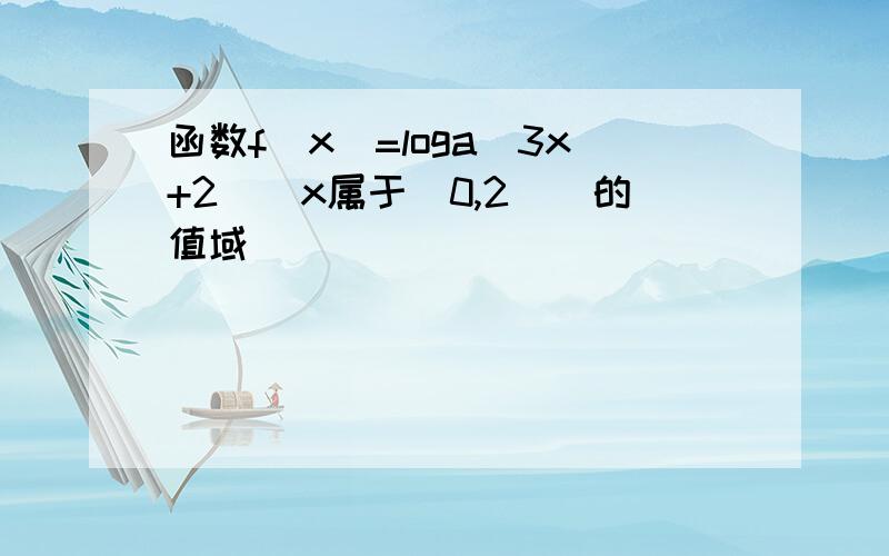 函数f（x）=loga（3x+2）（x属于［0,2］）的值域