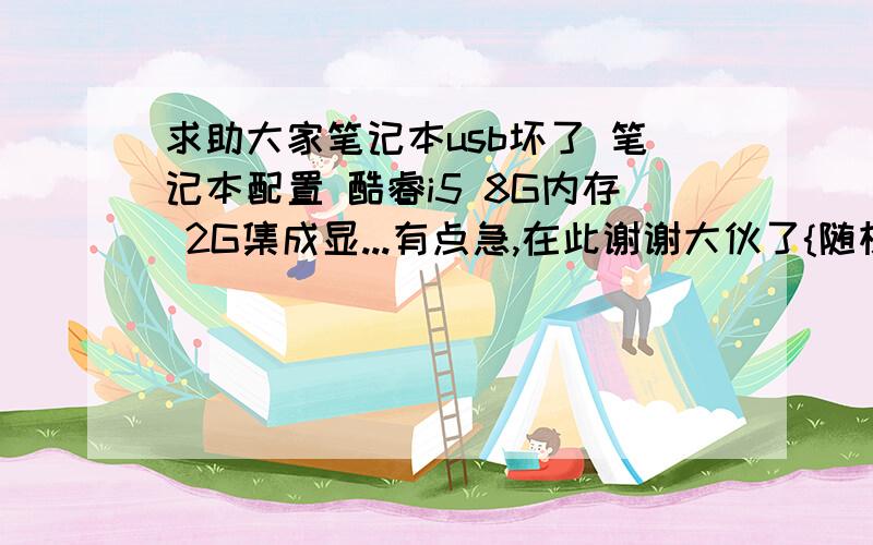 求助大家笔记本usb坏了 笔记本配置 酷睿i5 8G内存 2G集成显...有点急,在此谢谢大伙了{随机数g