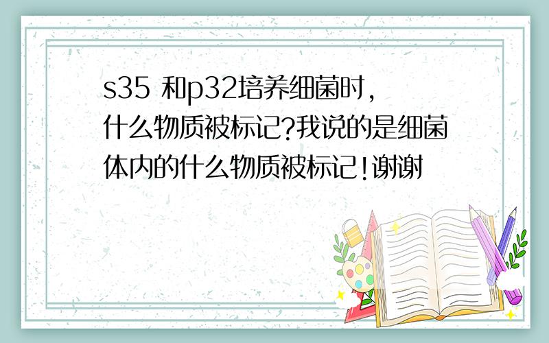 s35 和p32培养细菌时,什么物质被标记?我说的是细菌体内的什么物质被标记!谢谢