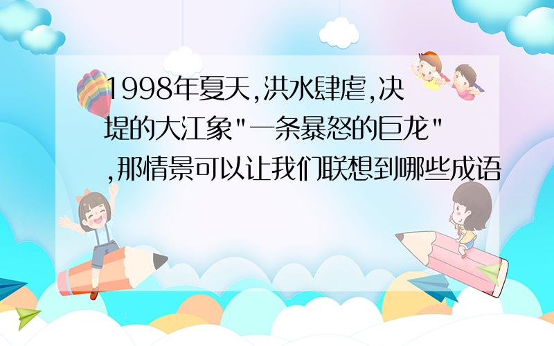 1998年夏天,洪水肆虐,决堤的大江象