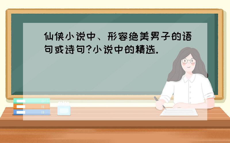 仙侠小说中、形容绝美男子的语句或诗句?小说中的精选.