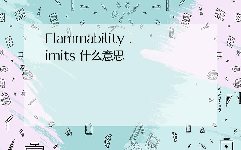 Flammability limits 什么意思