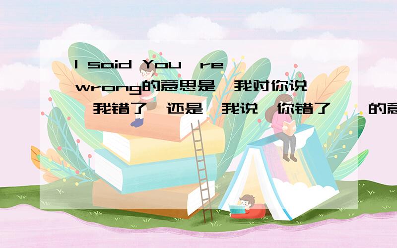 I said You're wrong的意思是