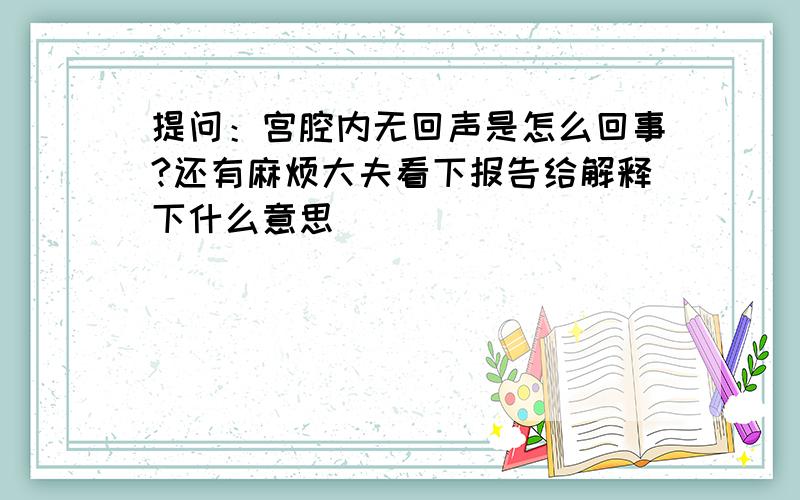 提问：宫腔内无回声是怎么回事?还有麻烦大夫看下报告给解释下什么意思