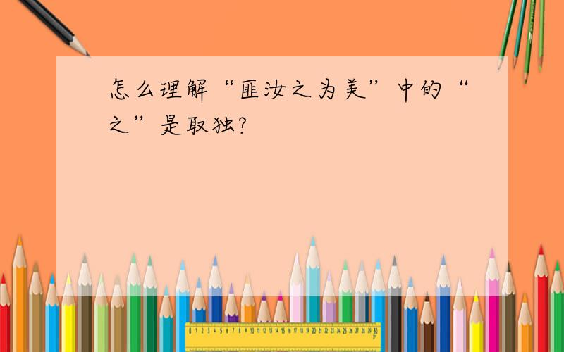 怎么理解“匪汝之为美”中的“之”是取独?