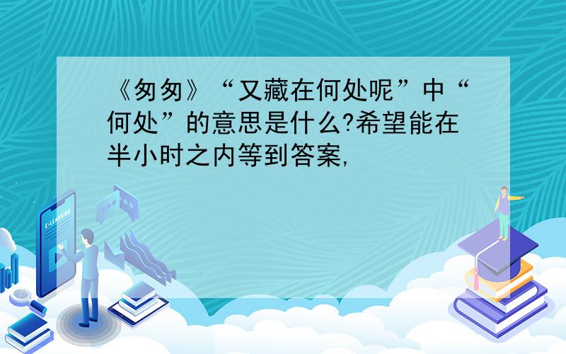 《匆匆》“又藏在何处呢”中“何处”的意思是什么?希望能在半小时之内等到答案,