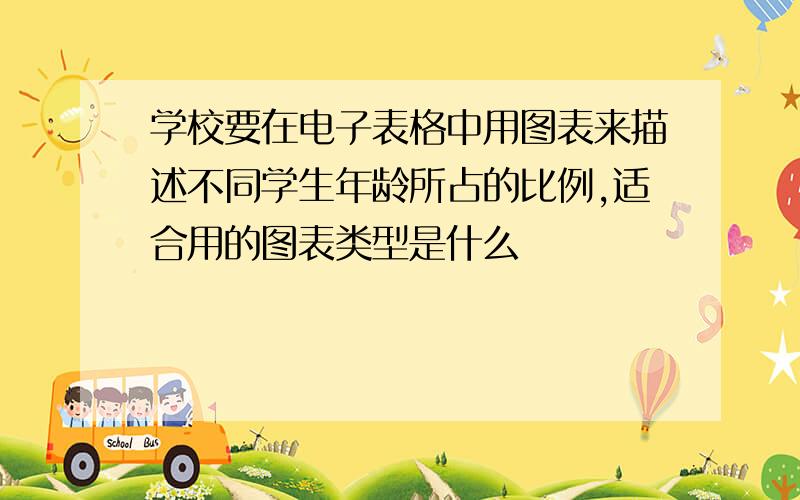 学校要在电子表格中用图表来描述不同学生年龄所占的比例,适合用的图表类型是什么