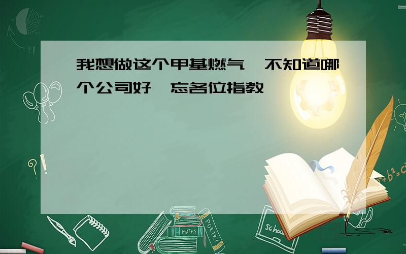 我想做这个甲基燃气,不知道哪个公司好,忘各位指教,