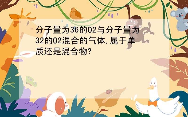 分子量为36的O2与分子量为32的O2混合的气体,属于单质还是混合物?