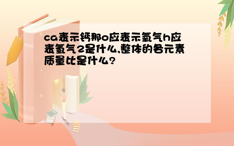 ca表示钙那o应表示氧气h应表氢气2是什么,整体的各元素质量比是什么?