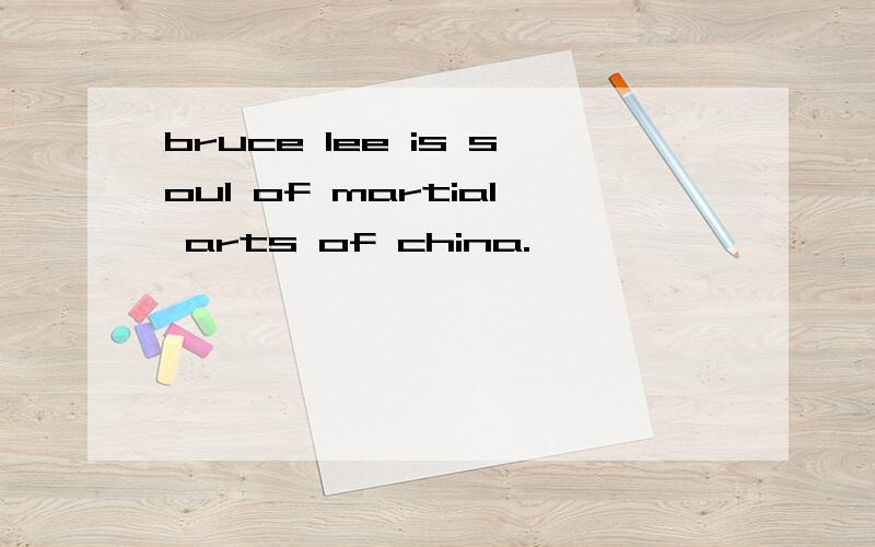 bruce lee is soul of martial arts of china.