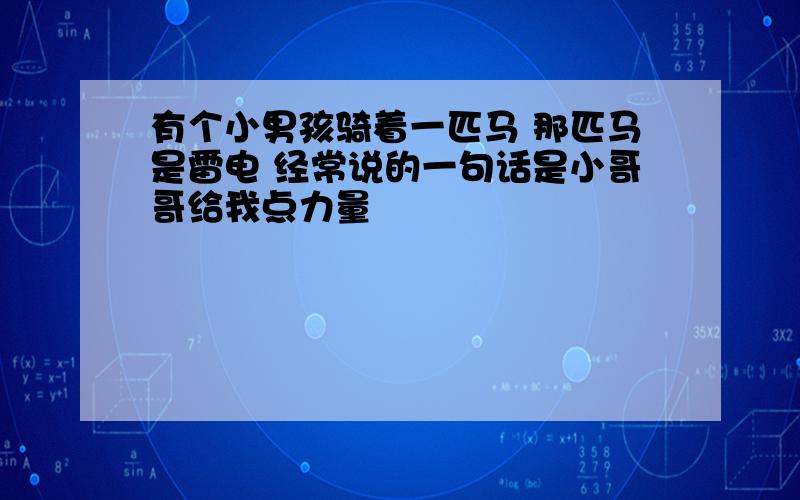 有个小男孩骑着一匹马 那匹马是雷电 经常说的一句话是小哥哥给我点力量