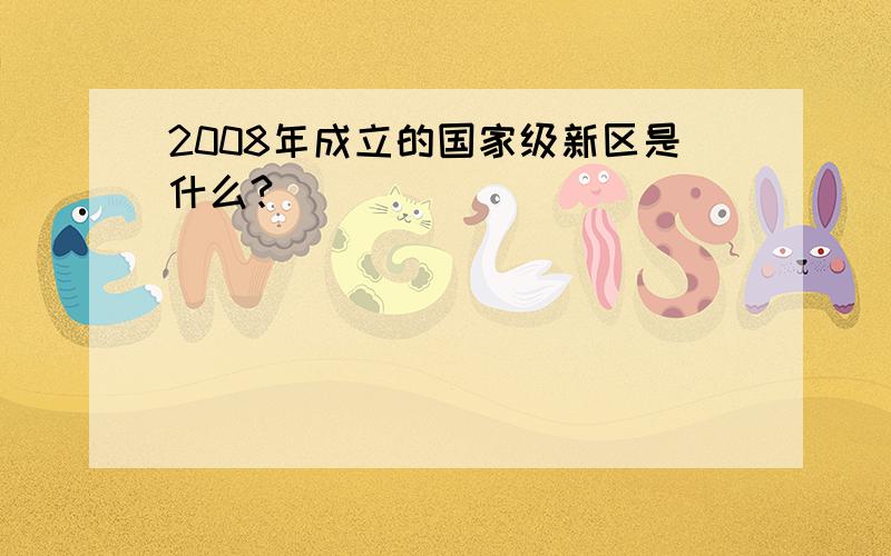 2008年成立的国家级新区是什么?