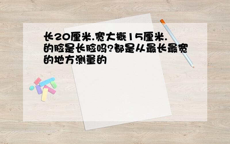 长20厘米.宽大概15厘米.的脸是长脸吗?都是从最长最宽的地方测量的