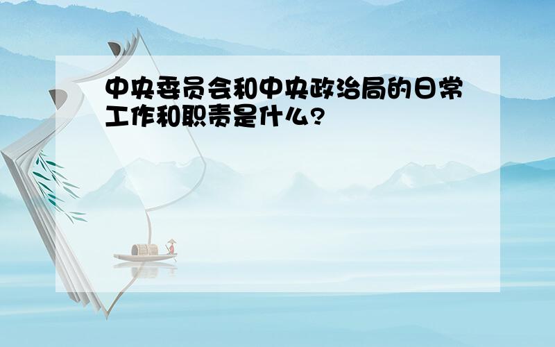 中央委员会和中央政治局的日常工作和职责是什么?